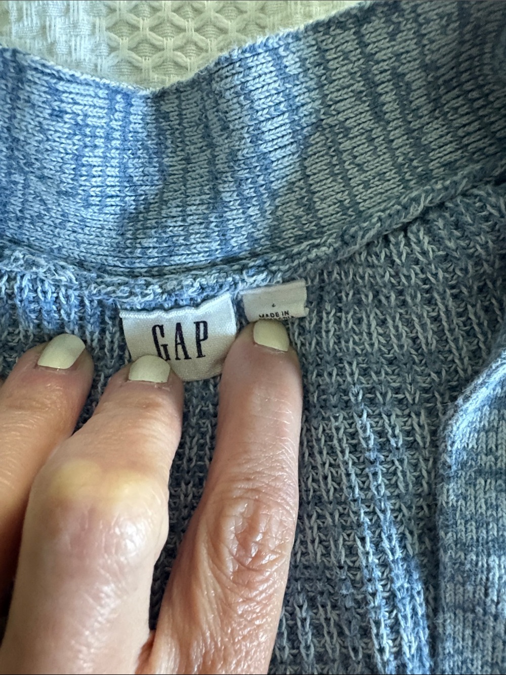 GAP Heather Blue Button-Front Ribbed Cardigan - Picture 3 of 4
